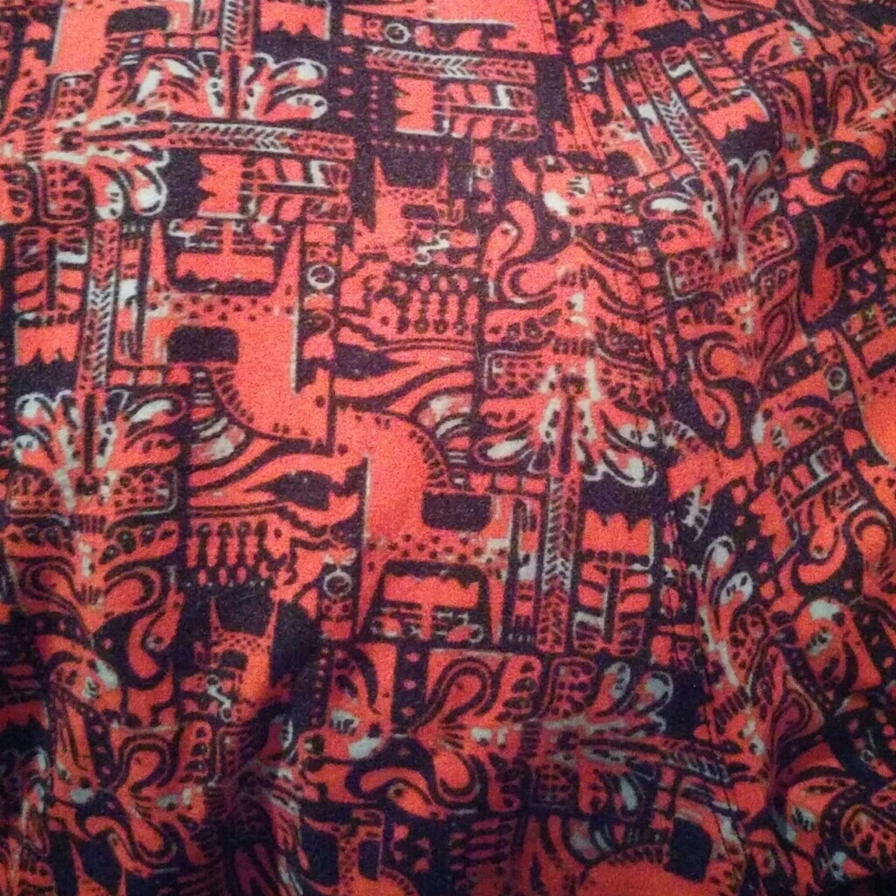 Lularoe TC Horse Unicorn Reddish Orange Leggings